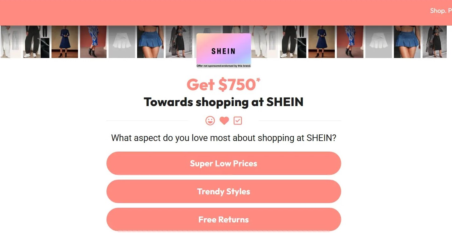 Get up to $750 to shop at SHEIN