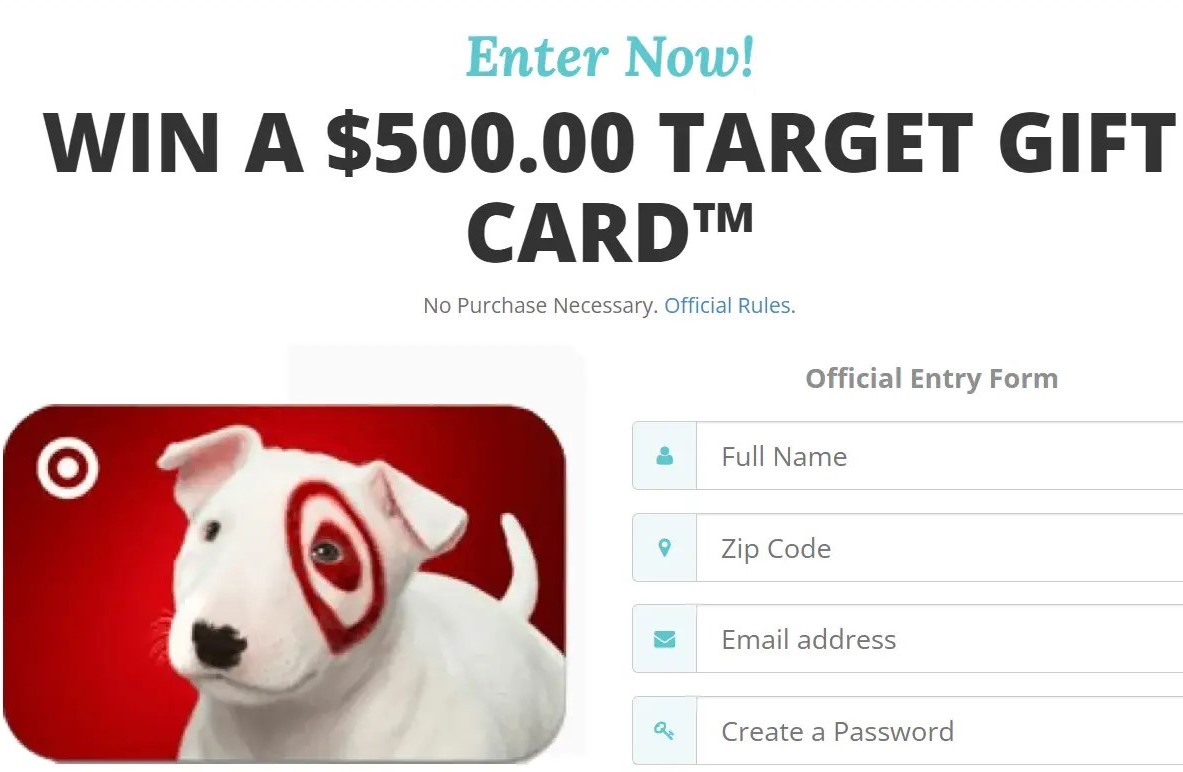 Chance to win a $500 Target Gift Card